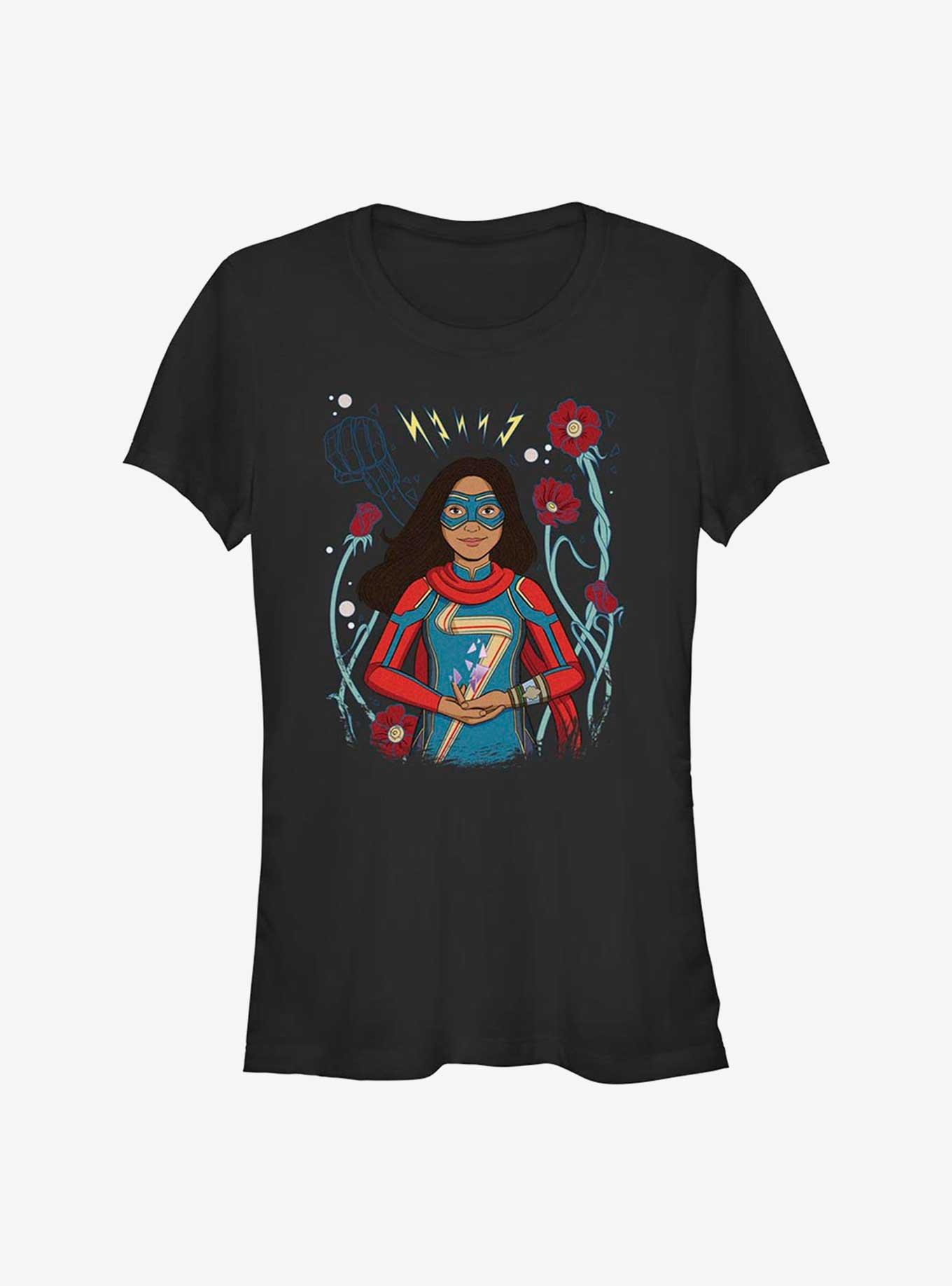 Marvel Ms. Marvel Flower Badge Girls T-Shirt, , hi-res