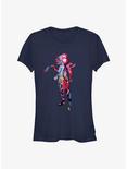 Marvel Ms. Marvel Graffiti Silhouette Girls T-Shirt, NAVY, hi-res