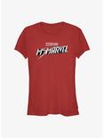 Marvel Ms. Marvel Grayscale Logo Girls T-Shirt, RED, hi-res