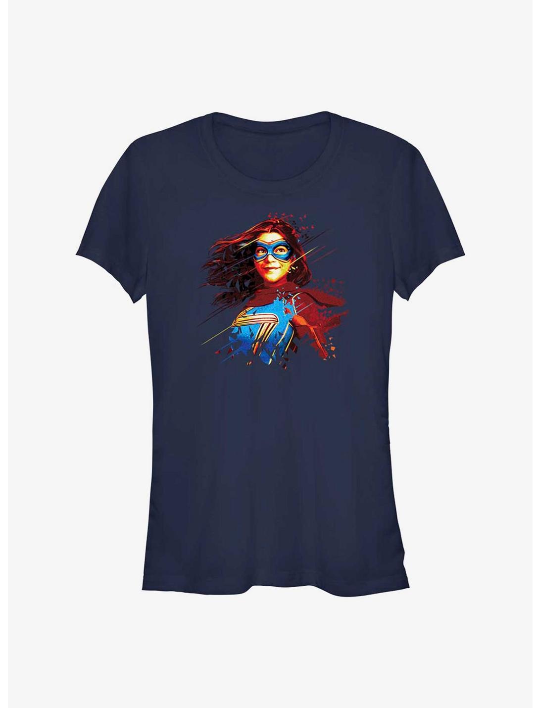 Marvel Ms. Marvel Marvelous Portrait Girls T-Shirt, NAVY, hi-res