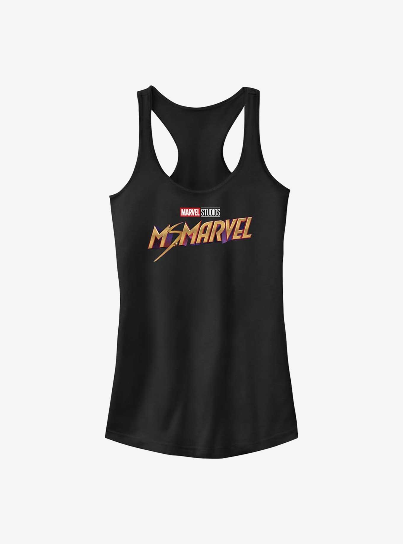 Marvel Ms. Marvel Classic Logo Girls Tank, BLACK, hi-res