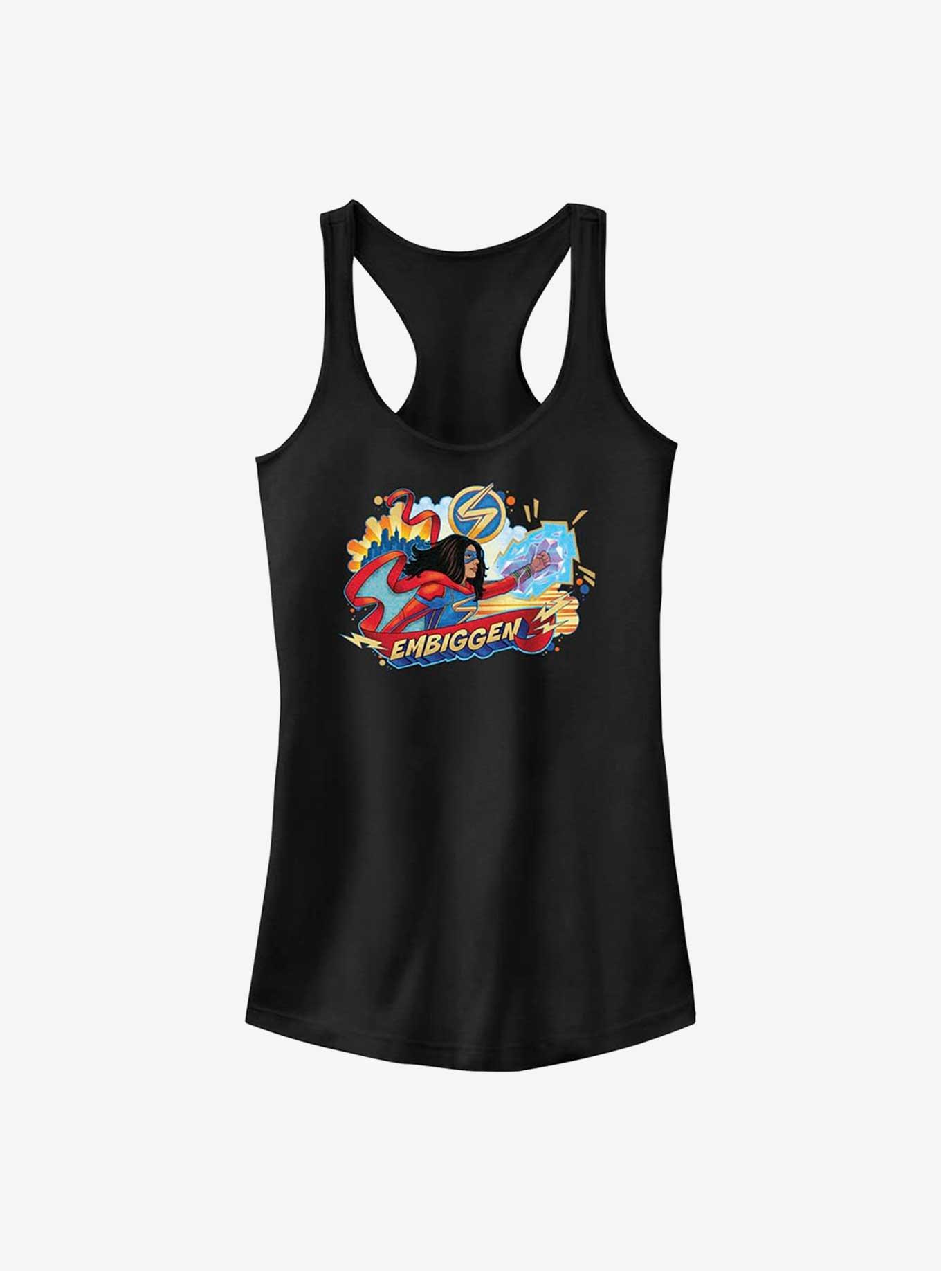 Marvel Ms. Marvel Embiggen Badge Girls Tank, BLACK, hi-res