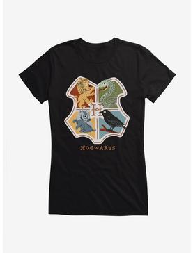 Harry Potter Hogwarts Animals Shield Girls T-Shirt, BLACK, hi-res