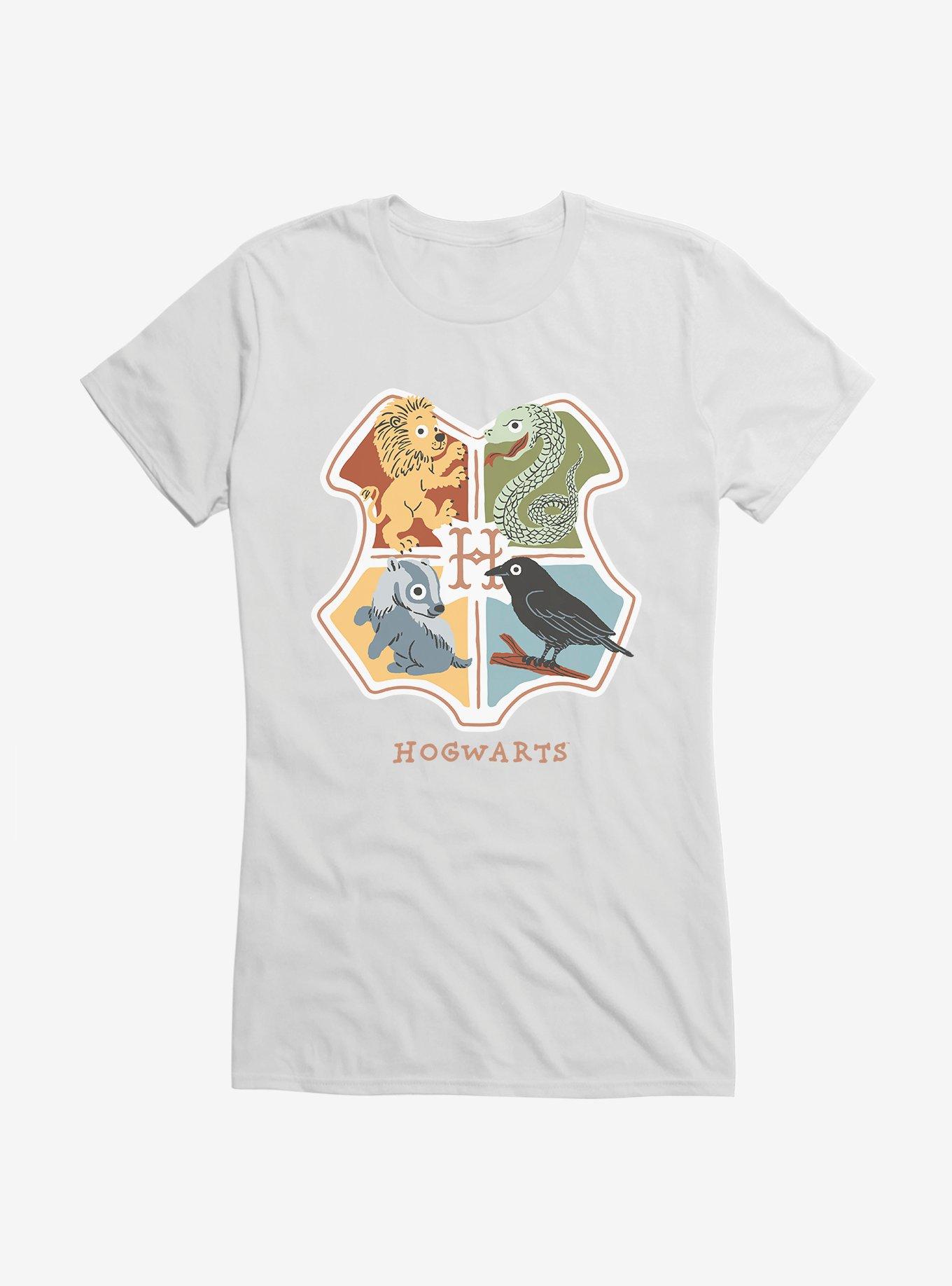 Harry Potter Hogwarts Animals Shield Girls T-Shirt, WHITE, hi-res