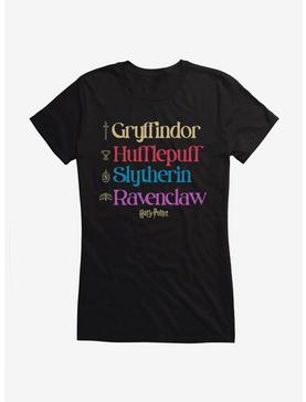 Harry Potter Houses Lineup Girls T-Shirt, BLACK, hi-res
