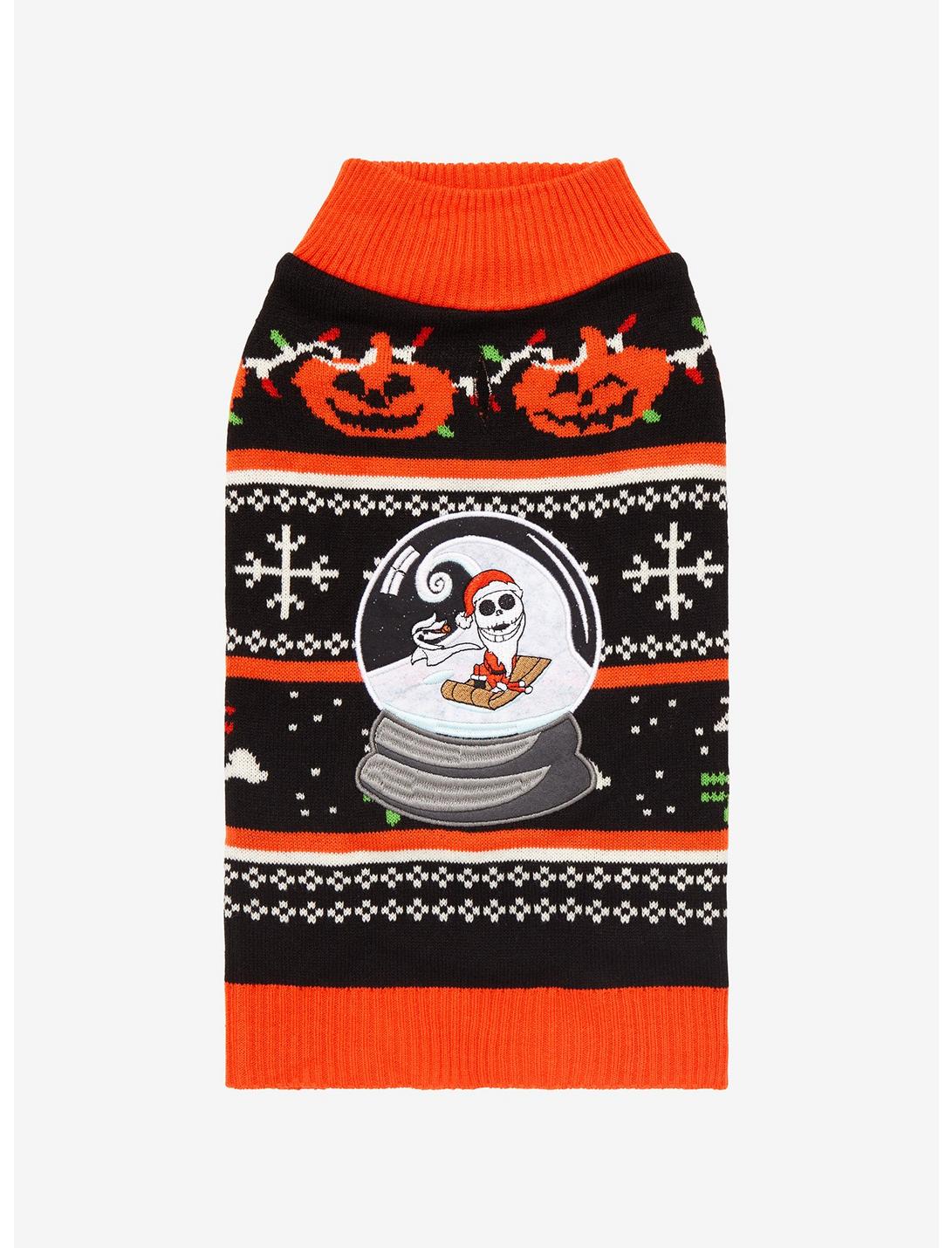 Disney The Nightmare Before Christmas Jack & Zero Pet Holiday Sweater - BoxLunch Exclusive, MULTI, hi-res