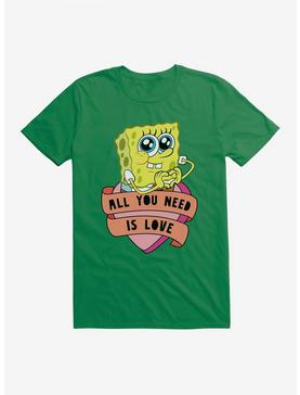 SpongeBob SquarePants All You Need Is Love Heart T-Shirt, KELLY GREEN, hi-res