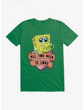 SpongeBob SquarePants All You Need Is Love Heart T-Shirt, KELLY GREEN, hi-res