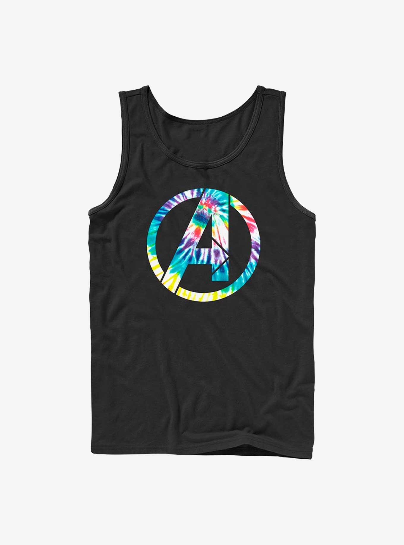 Marvel Avengers Tie-Dye Logo Tank, BLACK, hi-res