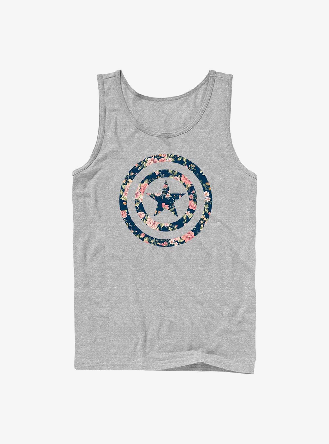 Marvel Captain America Floral Shield Tank, ATH HTR, hi-res