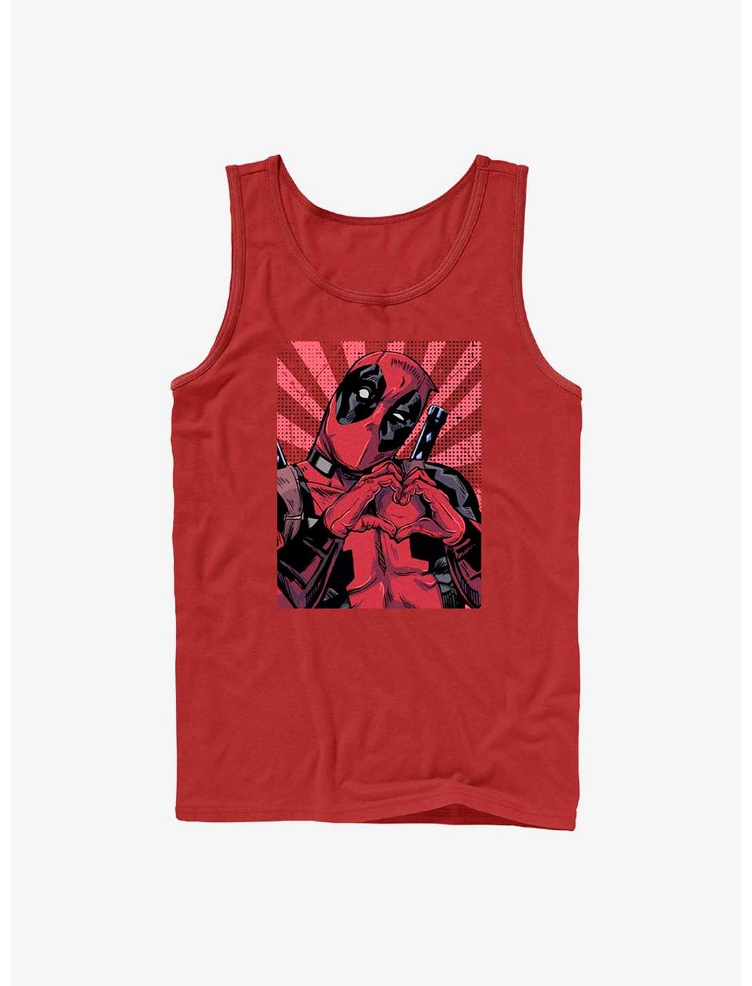 Marvel Deadpool Hand Heart Tank, RED, hi-res