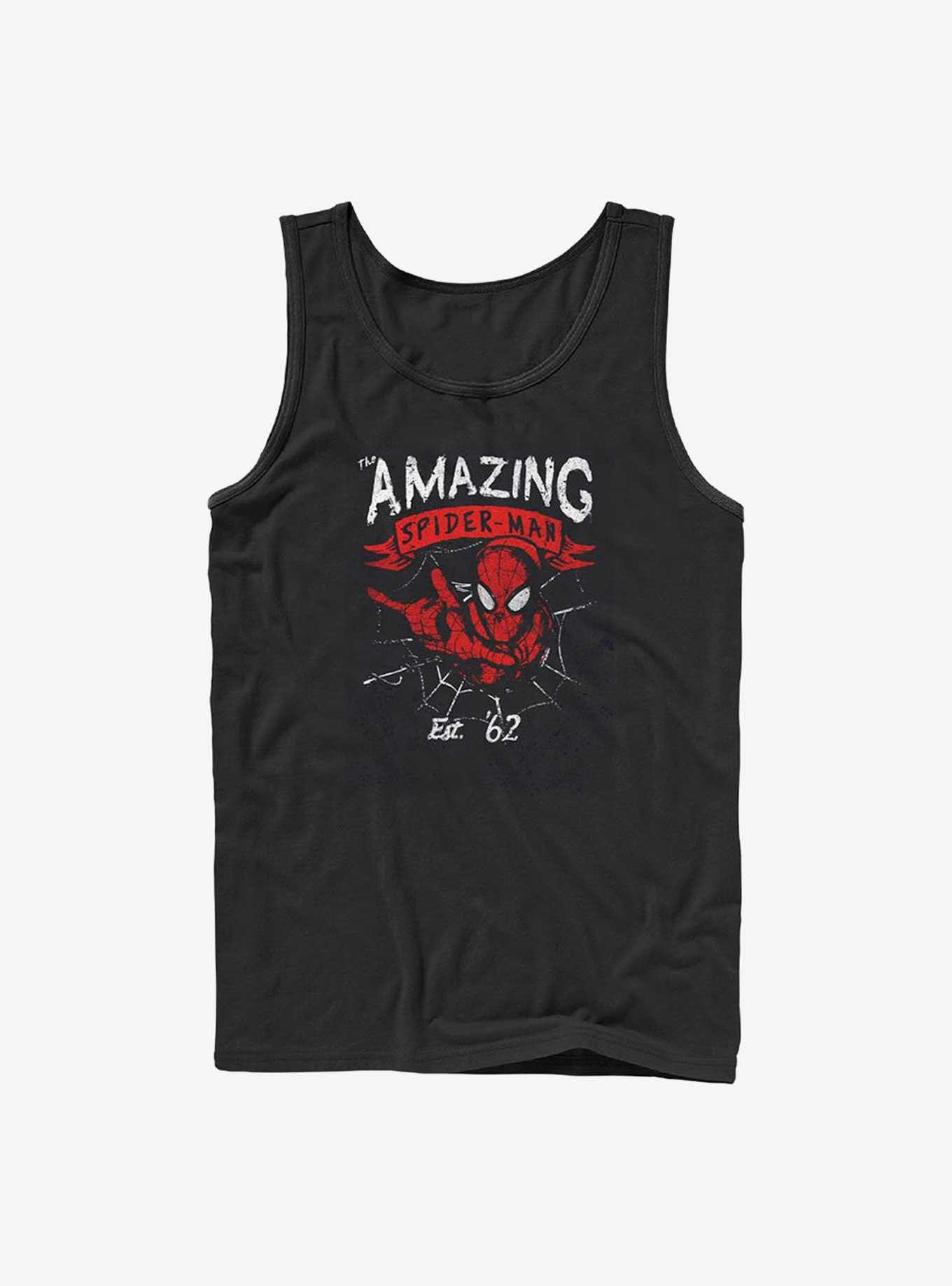 Marvel Spider-Man Grunge Est. '62 Tank, BLACK, hi-res