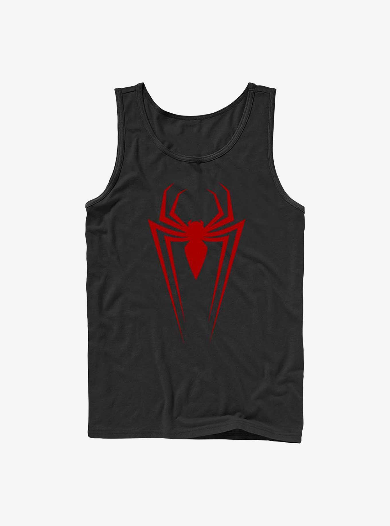Marvel Spider-Man Long Spider Logo Tank, BLACK, hi-res
