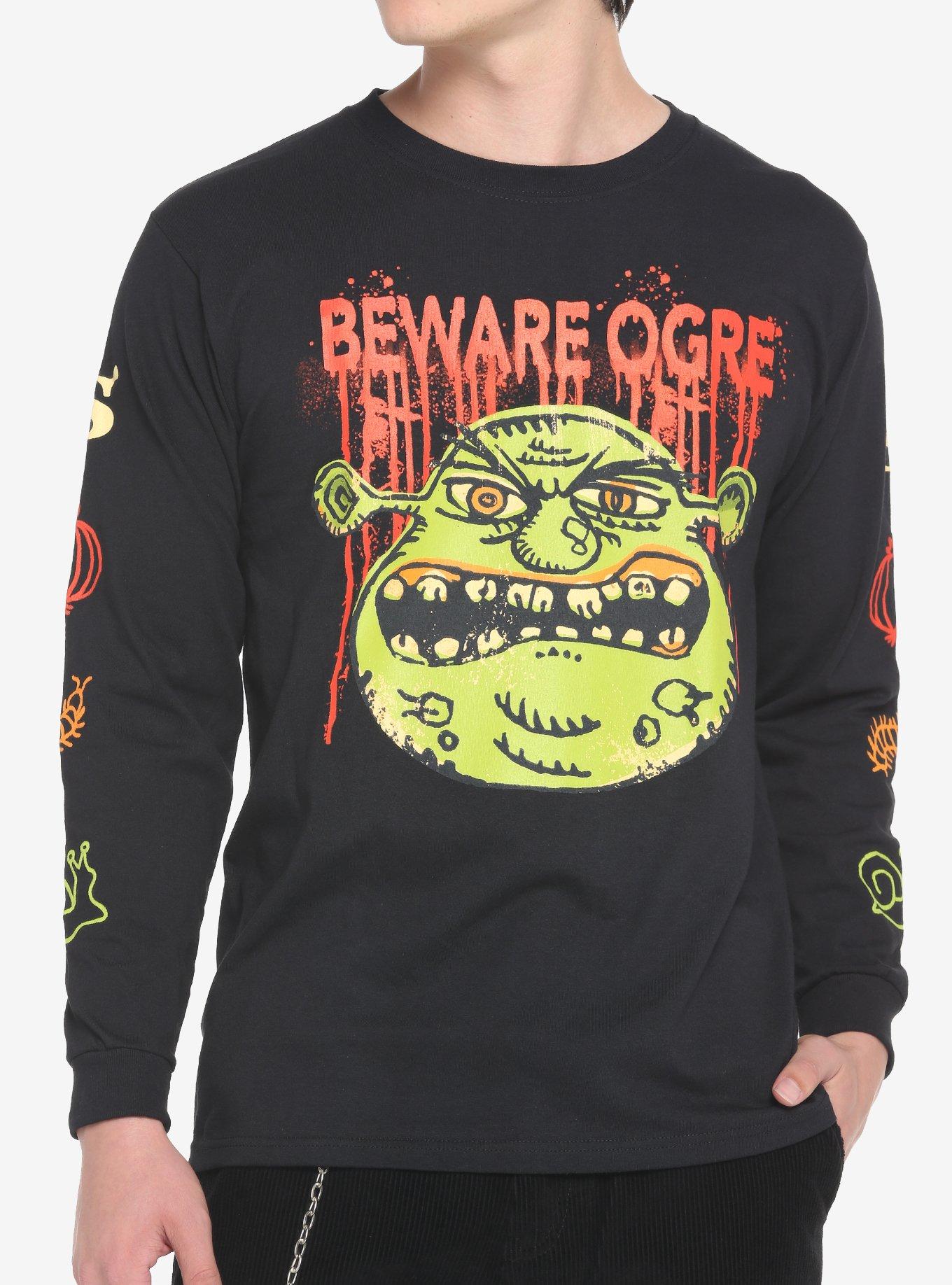 Shrek Beware Ogre Long-Sleeve T-Shirt, BLACK, hi-res
