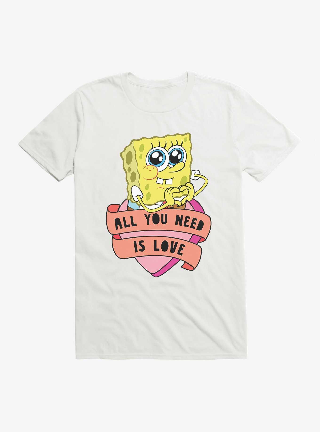 SpongeBob SquarePants All You Need Is Love Heart T-Shirt, WHITE, hi-res