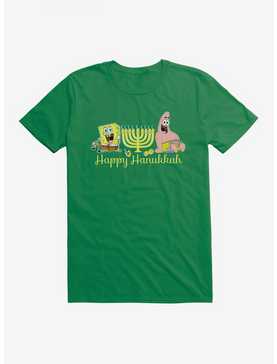 SpongeBob SquarePants Happy Hanukkah Duo T-Shirt, KELLY GREEN, hi-res