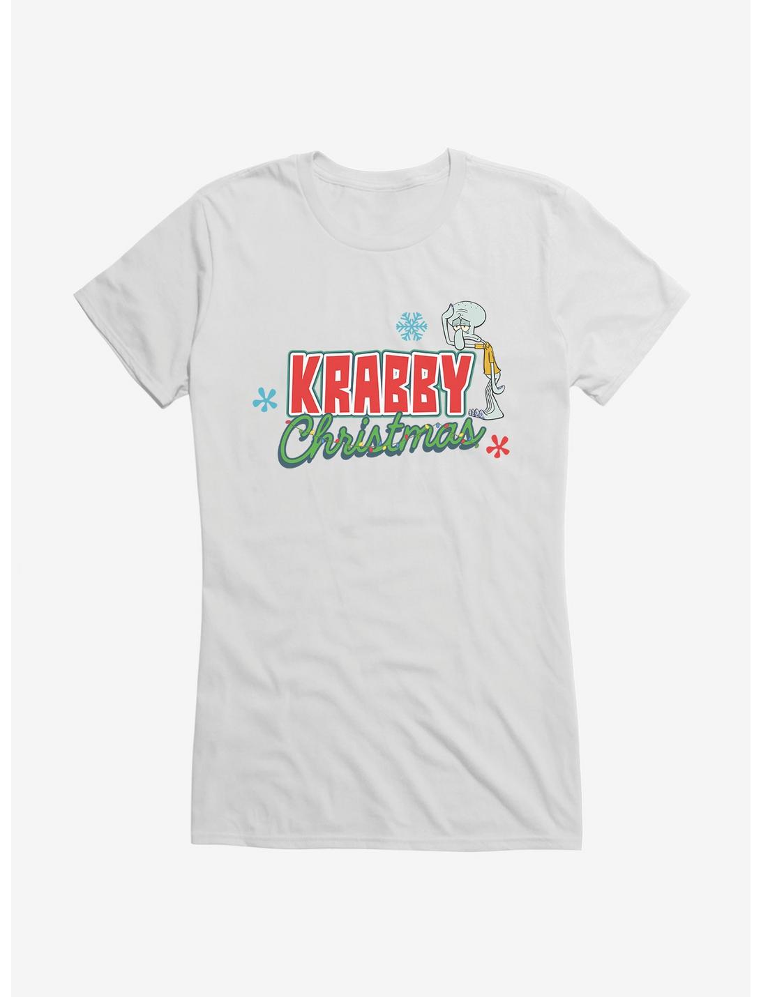 SpongeBob SquarePants Krabby Christmas Lights Girls T-Shirt, WHITE, hi-res