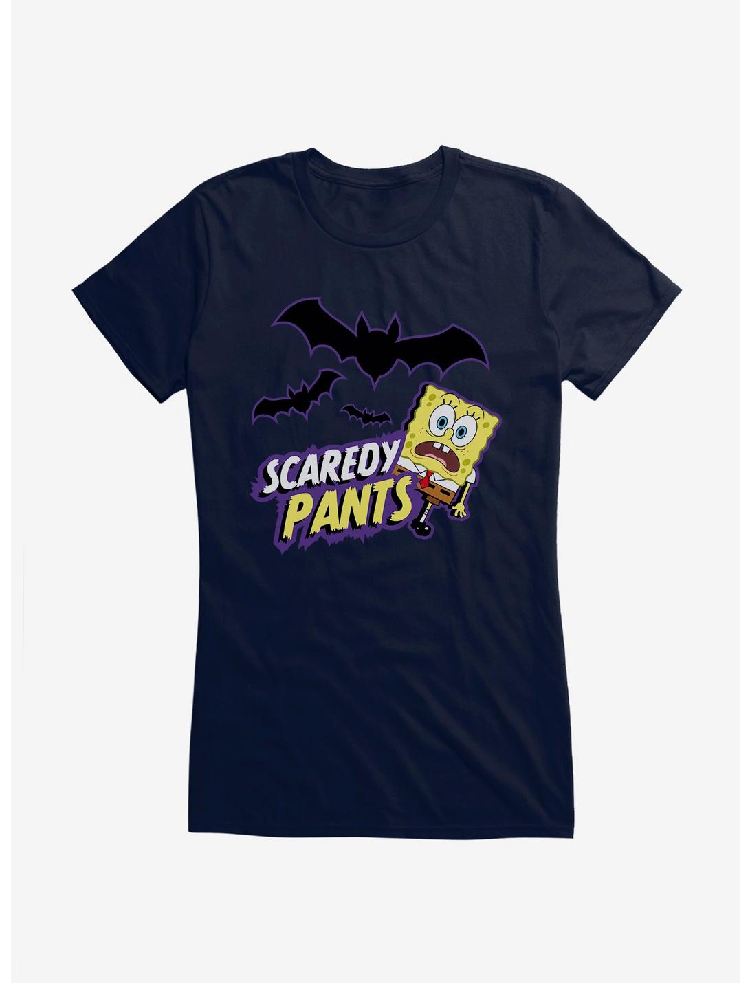 SpongeBob SquarePants Scaredy Pants Girls T-Shirt, NAVY, hi-res
