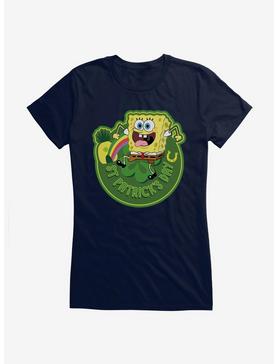 SpongeBob SquarePants St. Patrick's Day Icon Girls T-Shirt, NAVY, hi-res