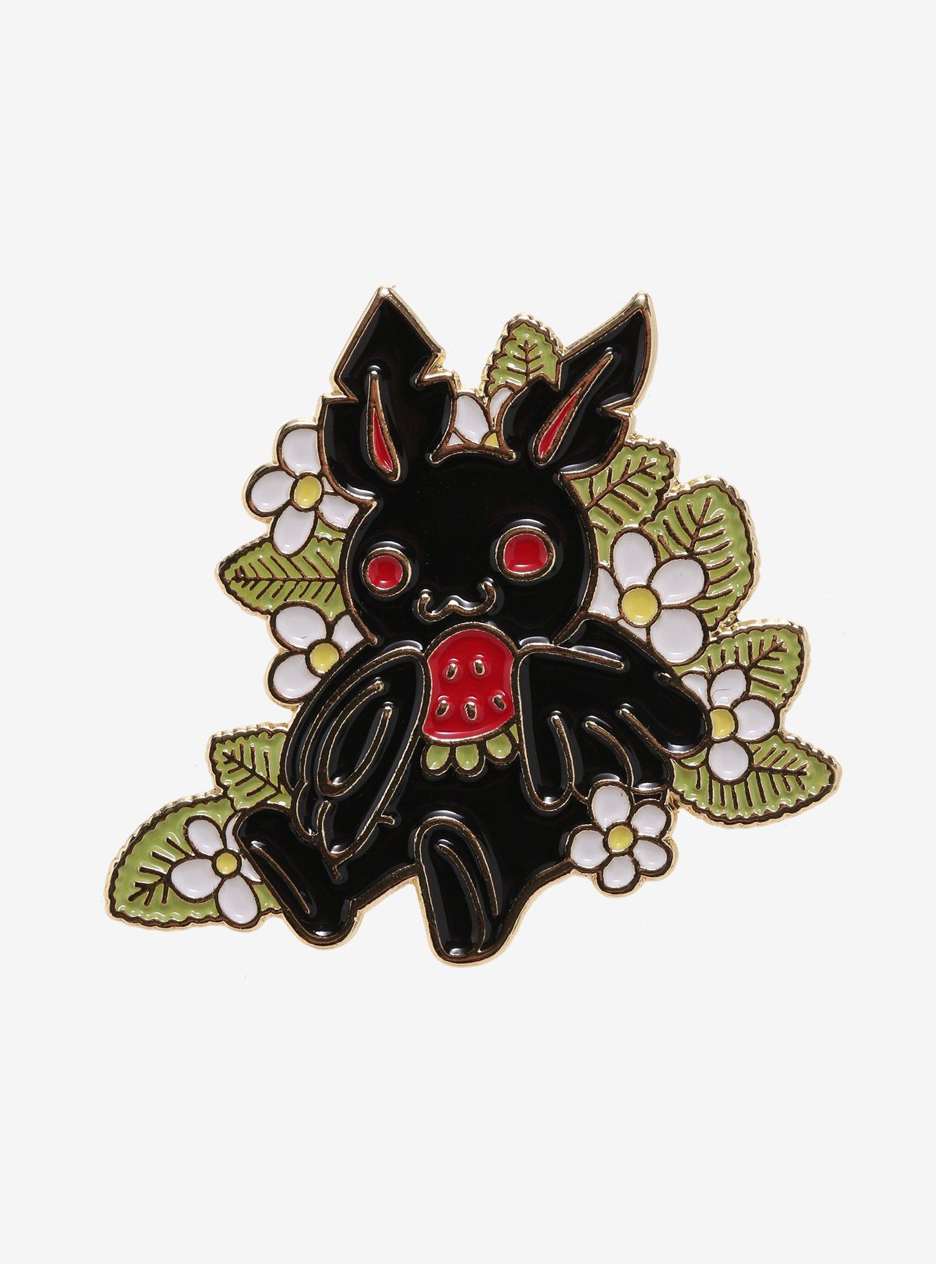 Mothman Chibi Strawberry Enamel Pin, , hi-res