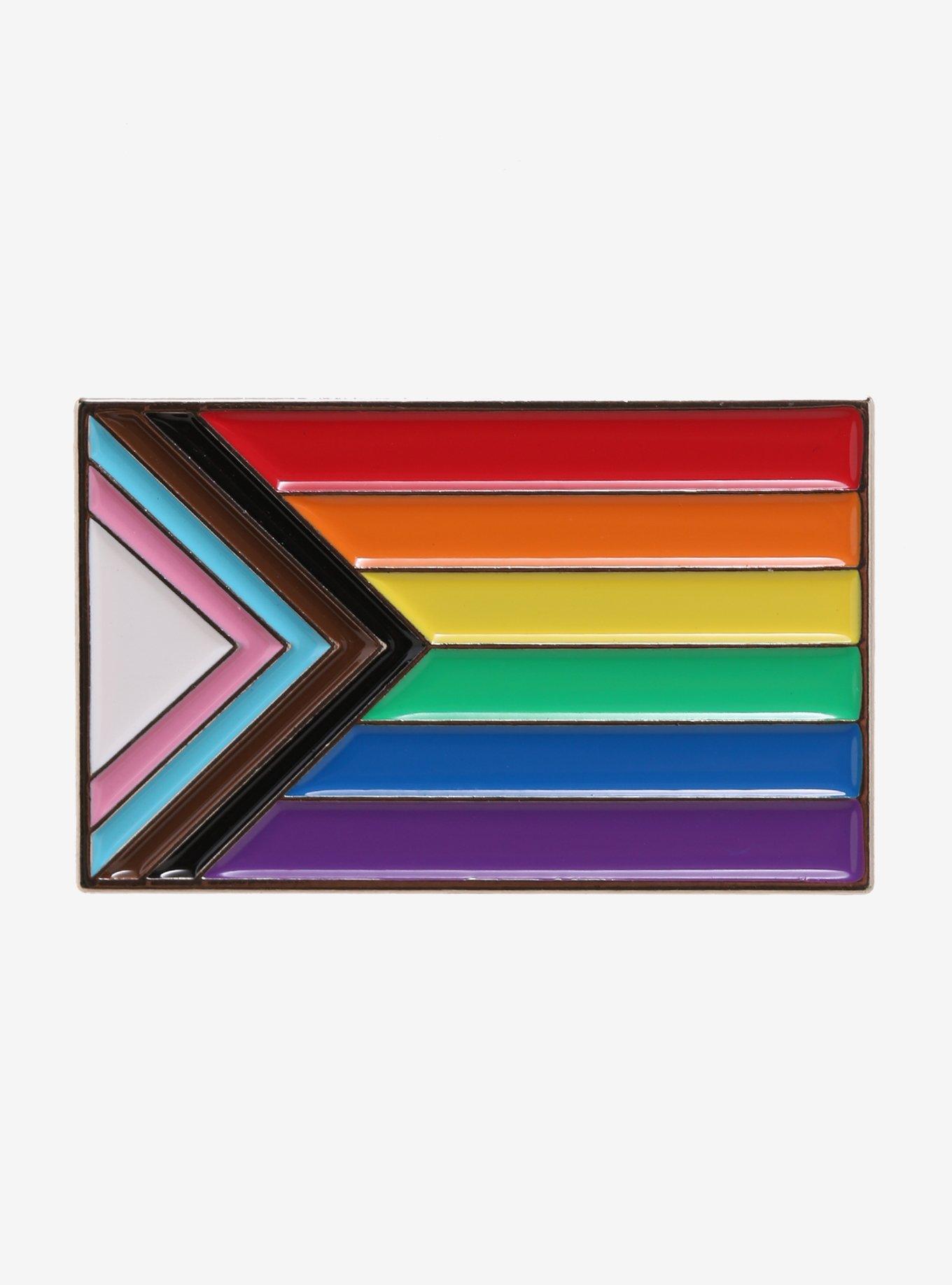 Progress Pride Flag Enamel Pin, , hi-res