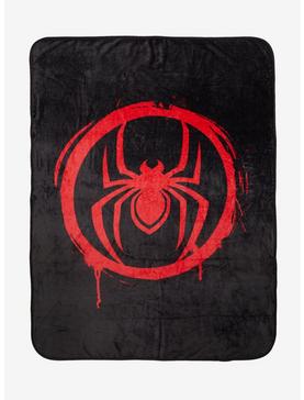 Marvel Spider-Man Miles Logo Throw Blanket, , hi-res