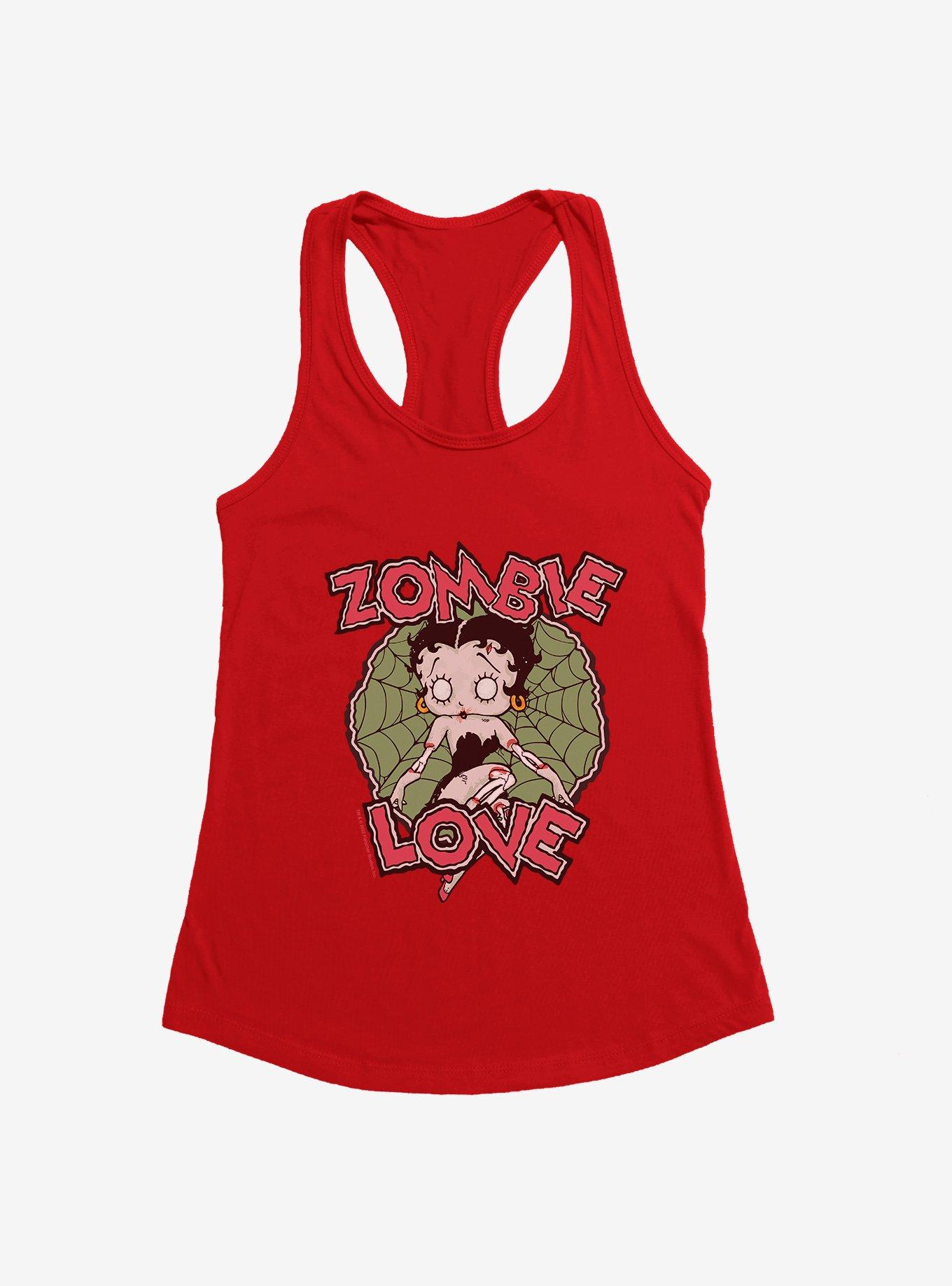 Betty Boop Zombie Love Womens Tank Top, RED, hi-res