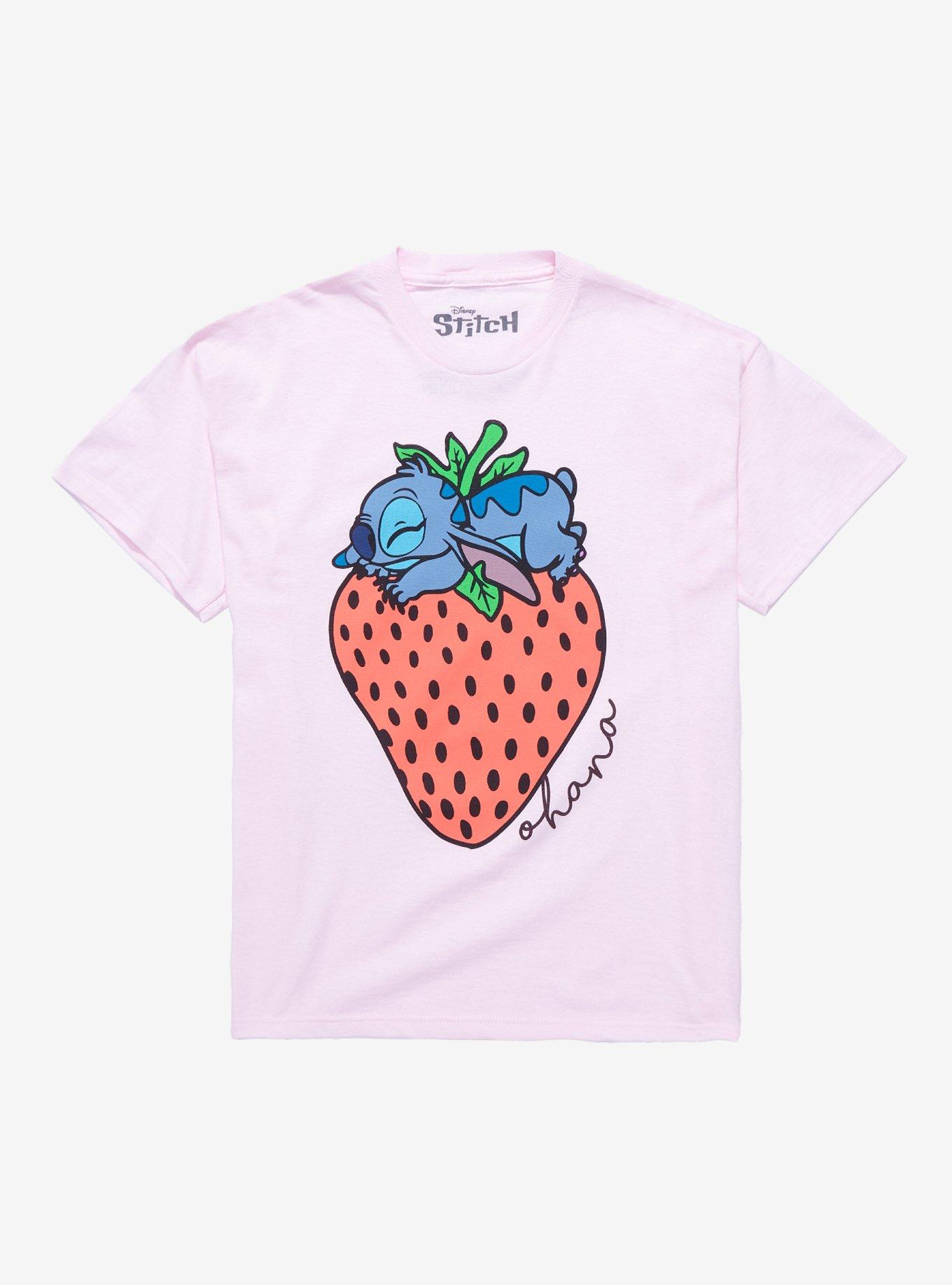 tung boksning mirakel Disney Stitch Strawberry Ohana Boyfriend Fit Girls T-Shirt | Hot Topic