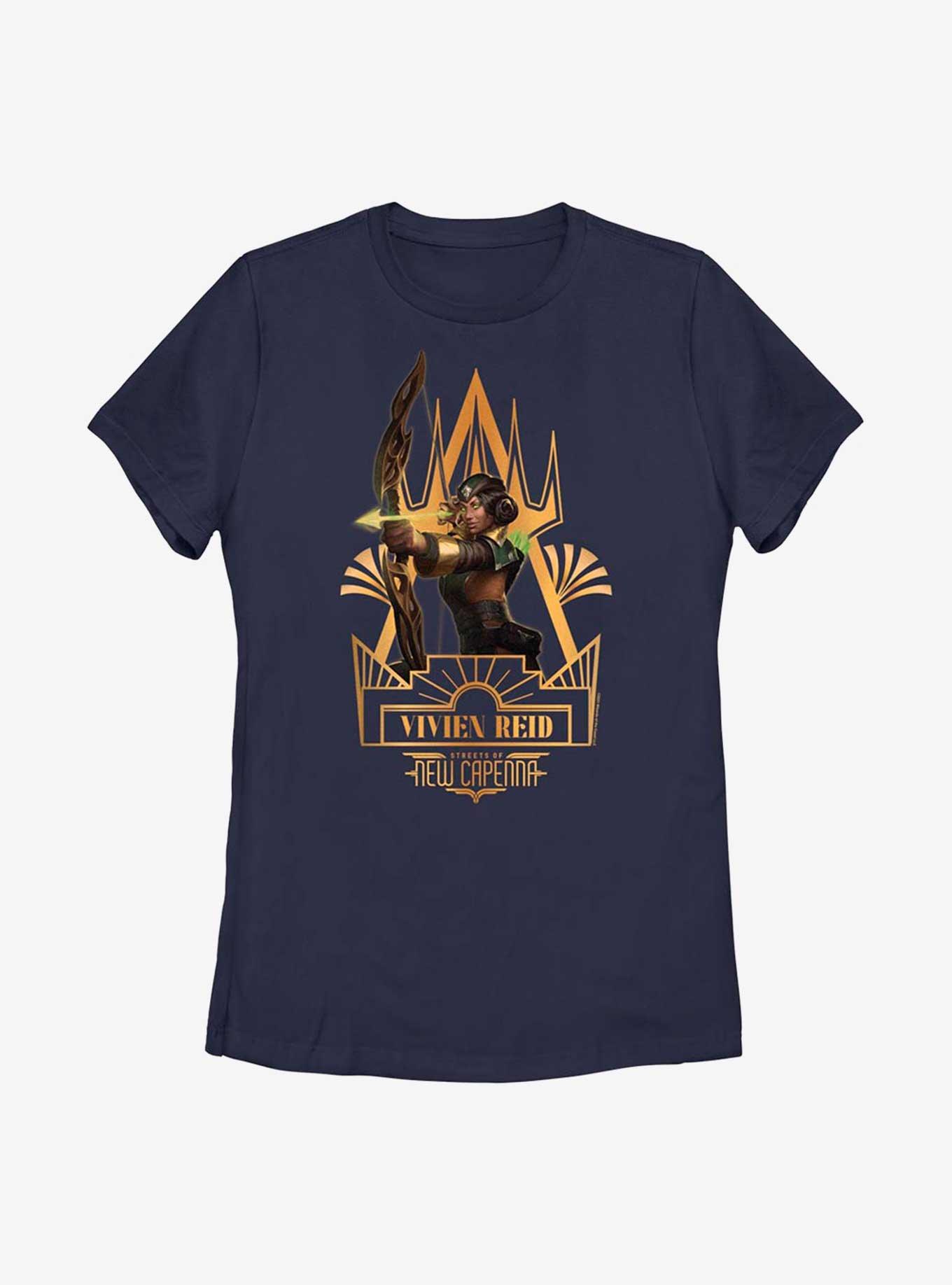 Magic: The Gathering Streets Of New Capenna Vivien Reid Deco Womens T-Shirt, NAVY, hi-res