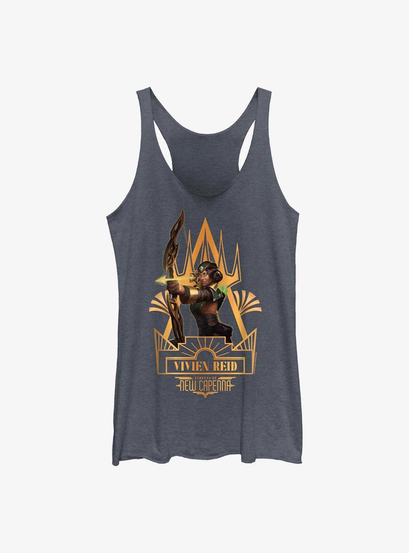 Magic: The Gathering Streets Of New Capenna Vivien Reid Deco Womens Tank Top, NAVY HTR, hi-res