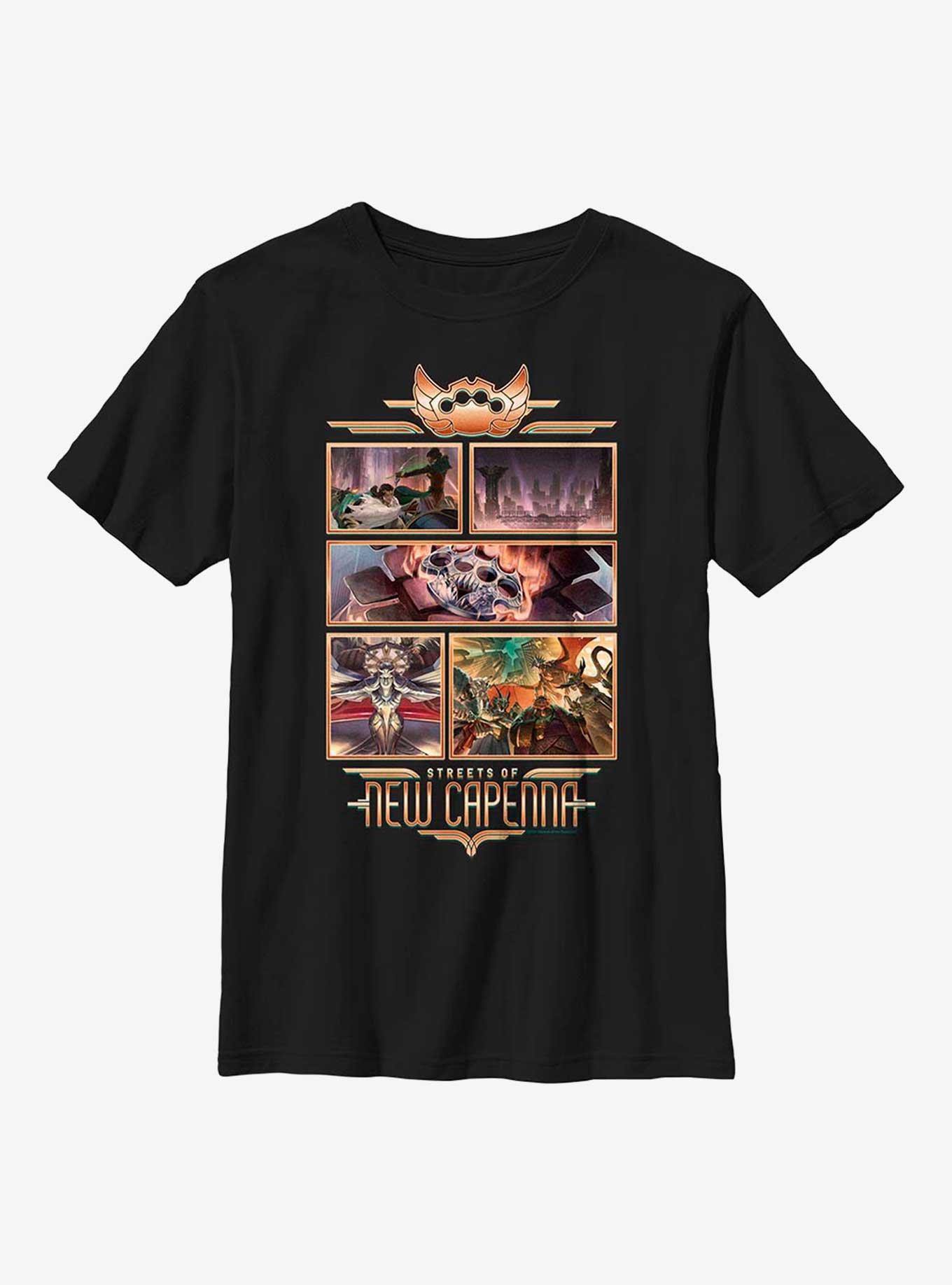 Magic: The Gathering Streets Of New Capenna Collage Youth T-Shirt, BLACK, hi-res