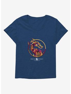 Mortal Kombat Fire Logo Art Icon Womens T-Shirt Plus Size, ATHLETIC NAVY, hi-res