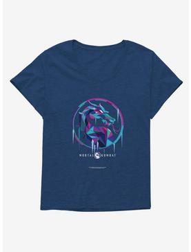 Mortal Kombat Ice Logo Art Icon Womens T-Shirt Plus Size, ATHLETIC NAVY, hi-res