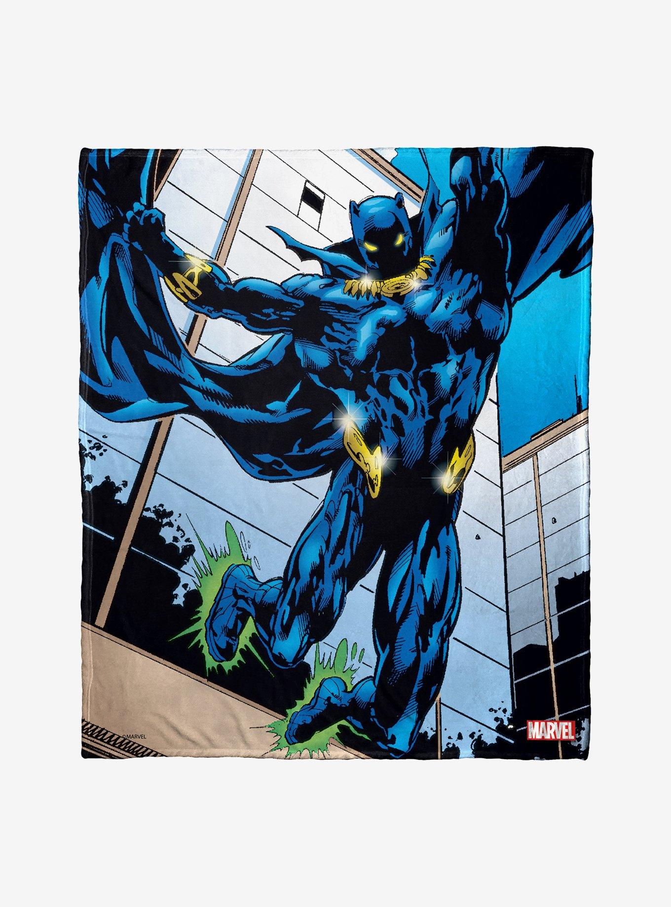 Plus Size Marvel Black Panther Jumping Off Throw Blanket, , hi-res