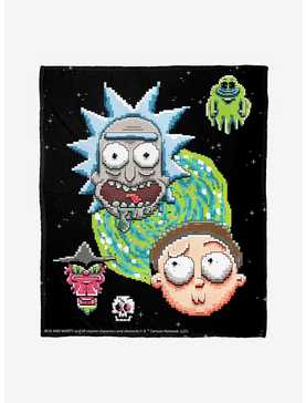 Rick And Morty Pixelverse Throw Blanket, , hi-res