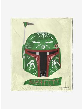 Star Wars Boba Fett Decorated Helmet Throw Blanket, , hi-res