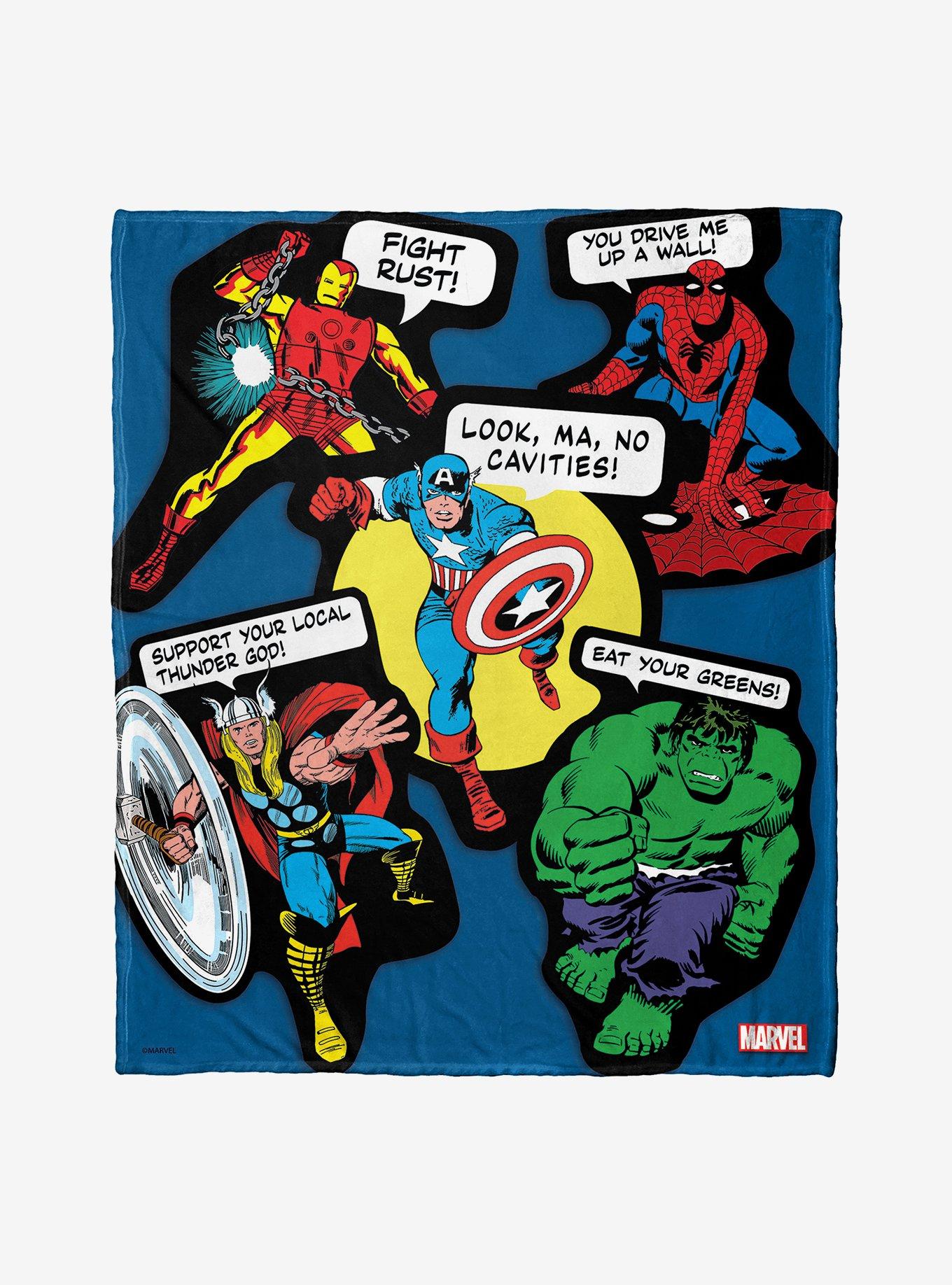 Marvel Future Fight Avengers Stickers Throw Blanket, , hi-res