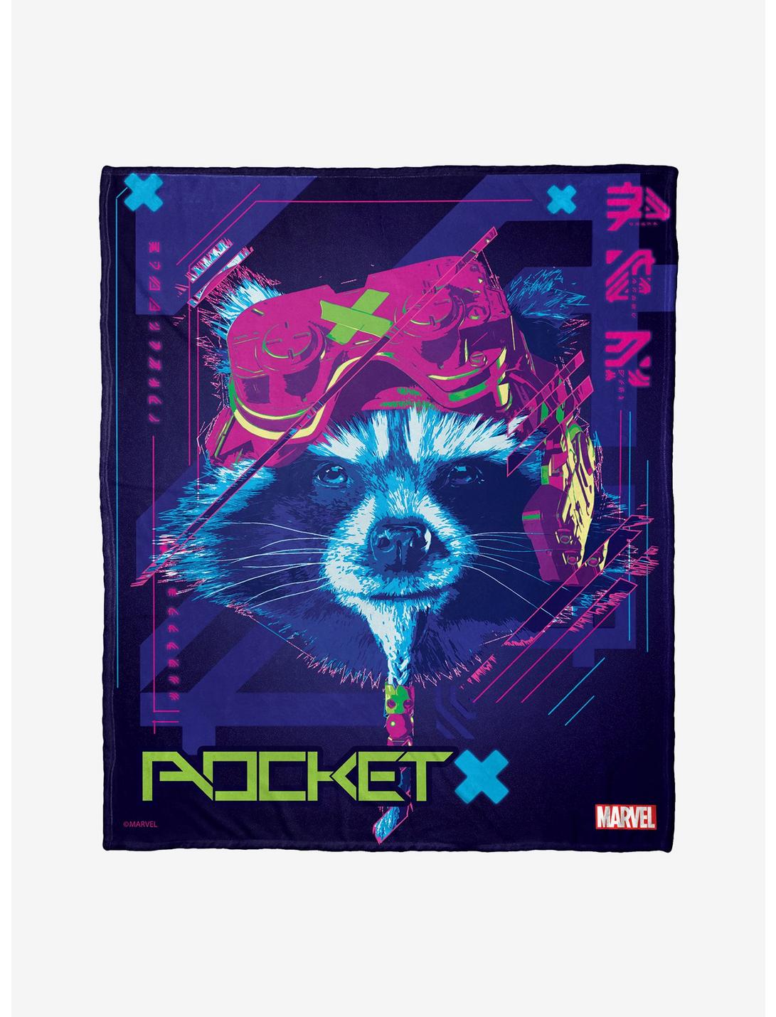 Marvel Guardians Of The Galaxy Rocket X Throw Blanket, , hi-res