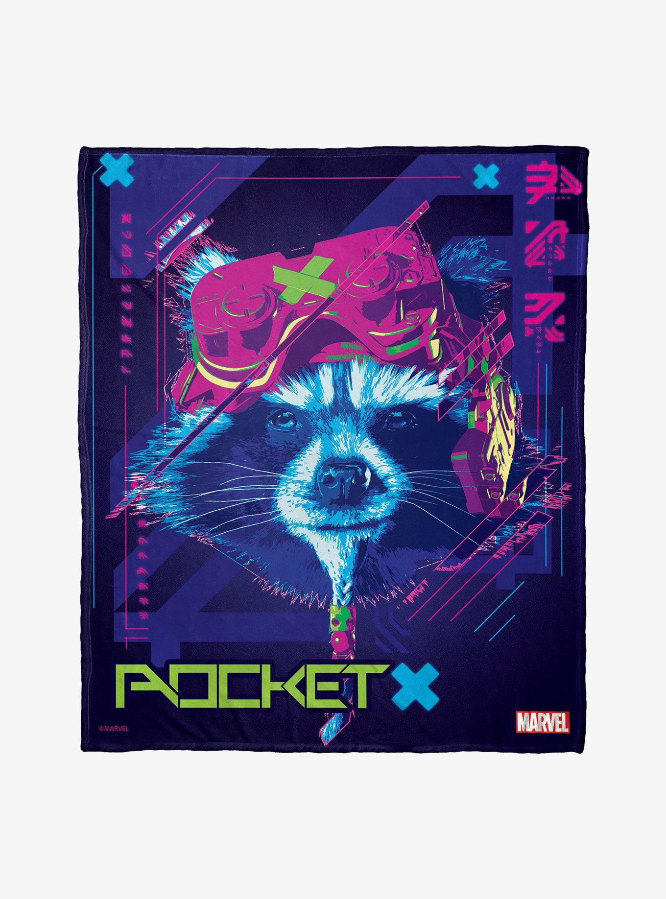Marvel Guardians Of The Galaxy Rocket X Throw Blanket, , hi-res