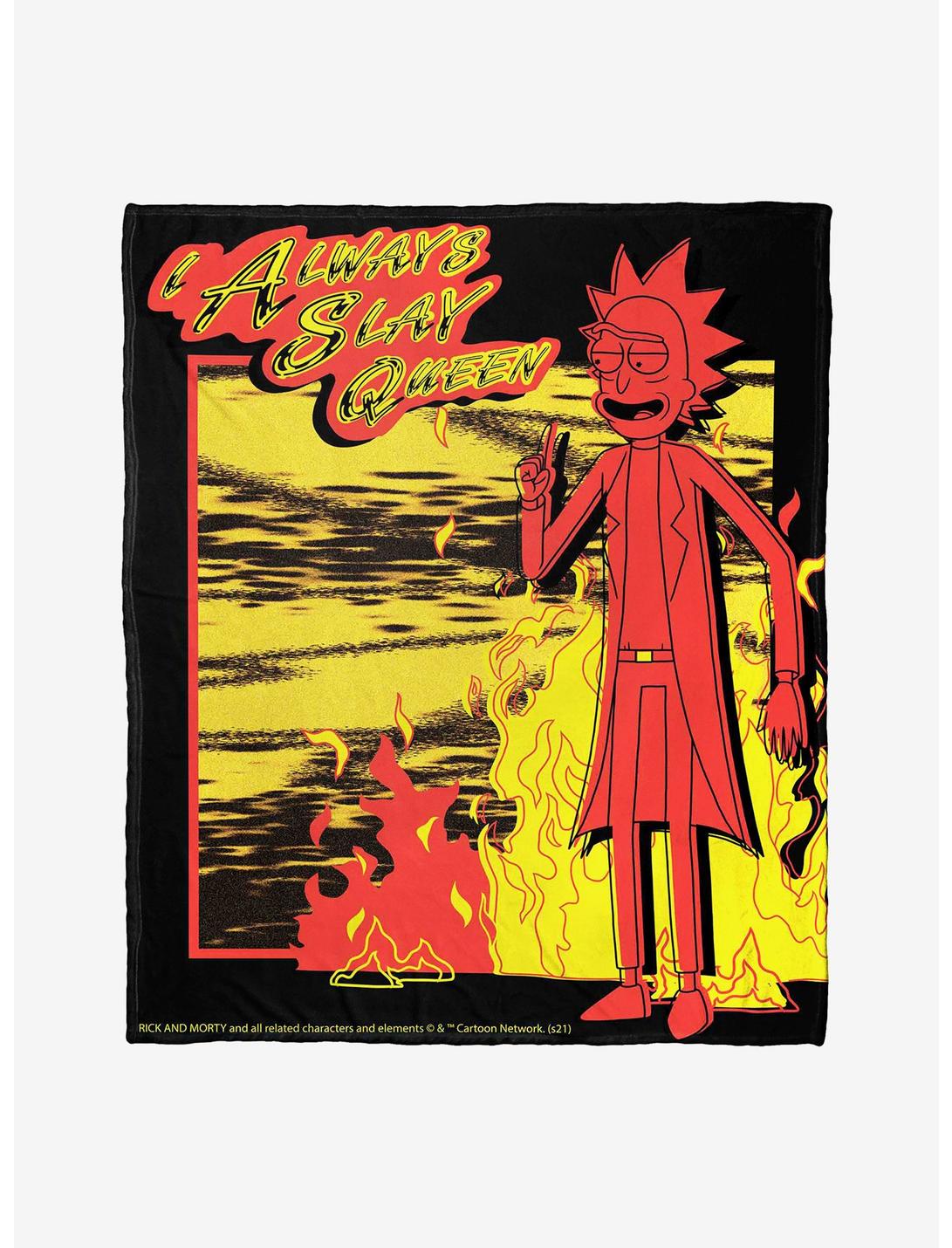 Rick And Morty Slay Queen Throw Blanket, , hi-res