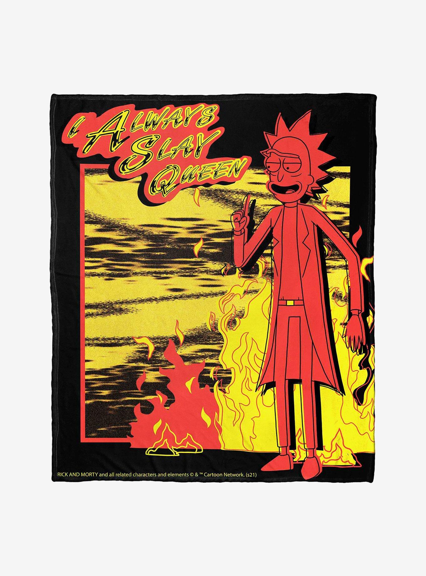 Rick And Morty Slay Queen Throw Blanket, , hi-res