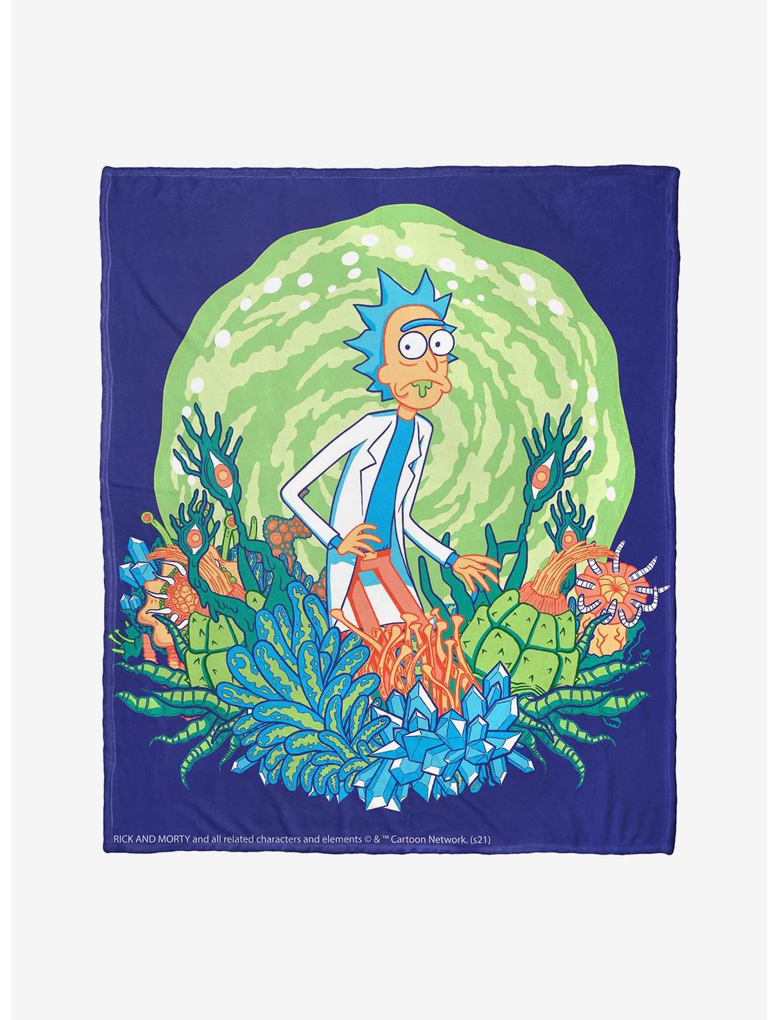 Rick And Morty Where Is Rick Throw Blanket, , hi-res