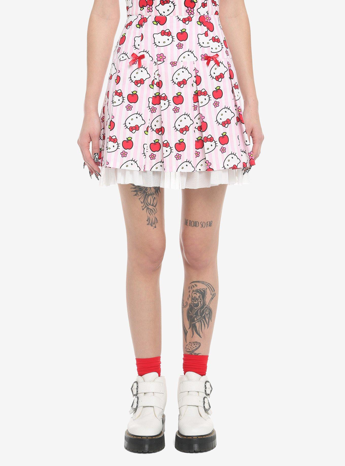 Hello Kitty Apple Stripe Pleated Skirt