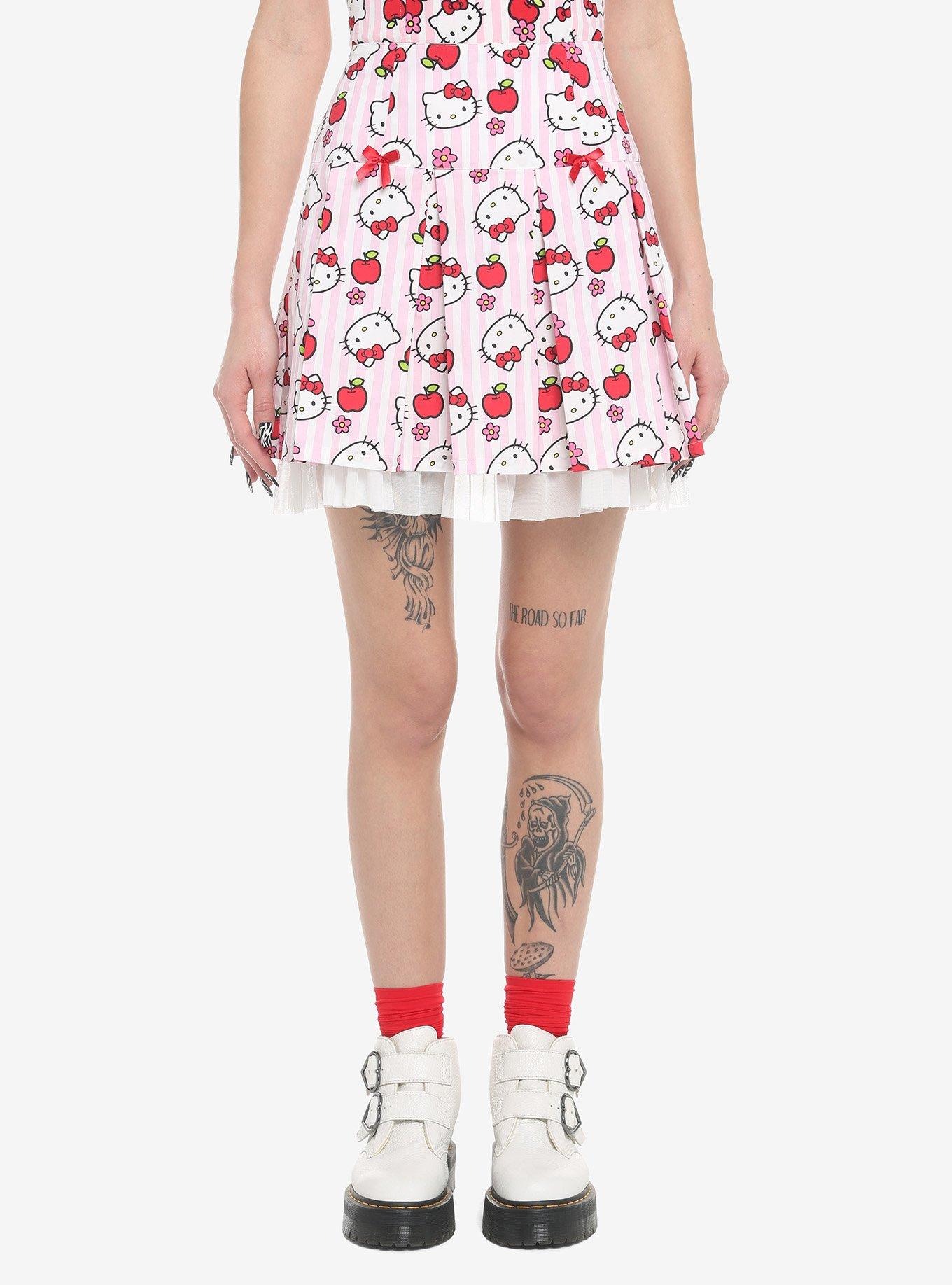 Hello Kitty Apple Stripe Pleated Skirt, MULTI, hi-res