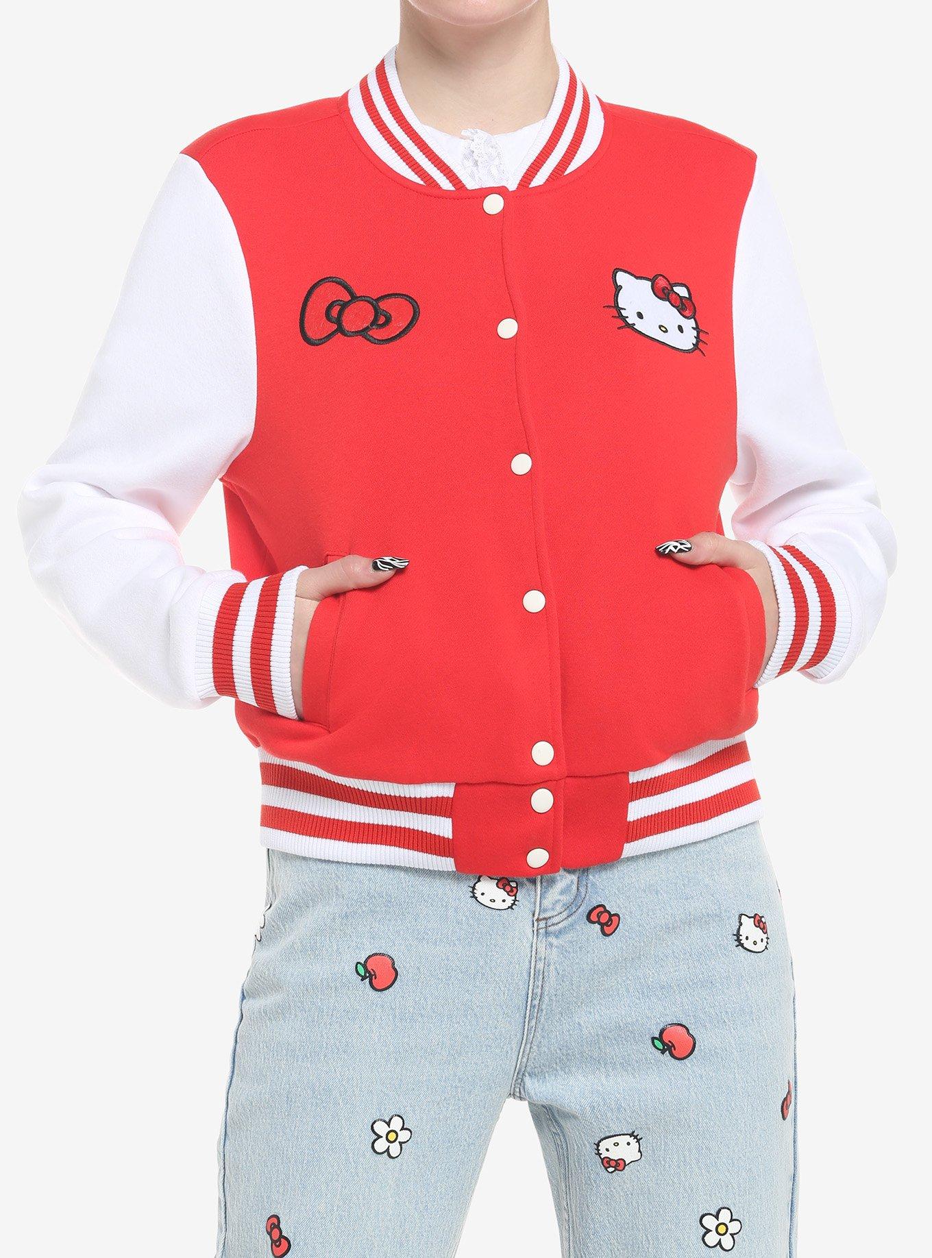 Hello Kitty Baseball Uniform Hip Hop Jacket Retro Long Sleeves