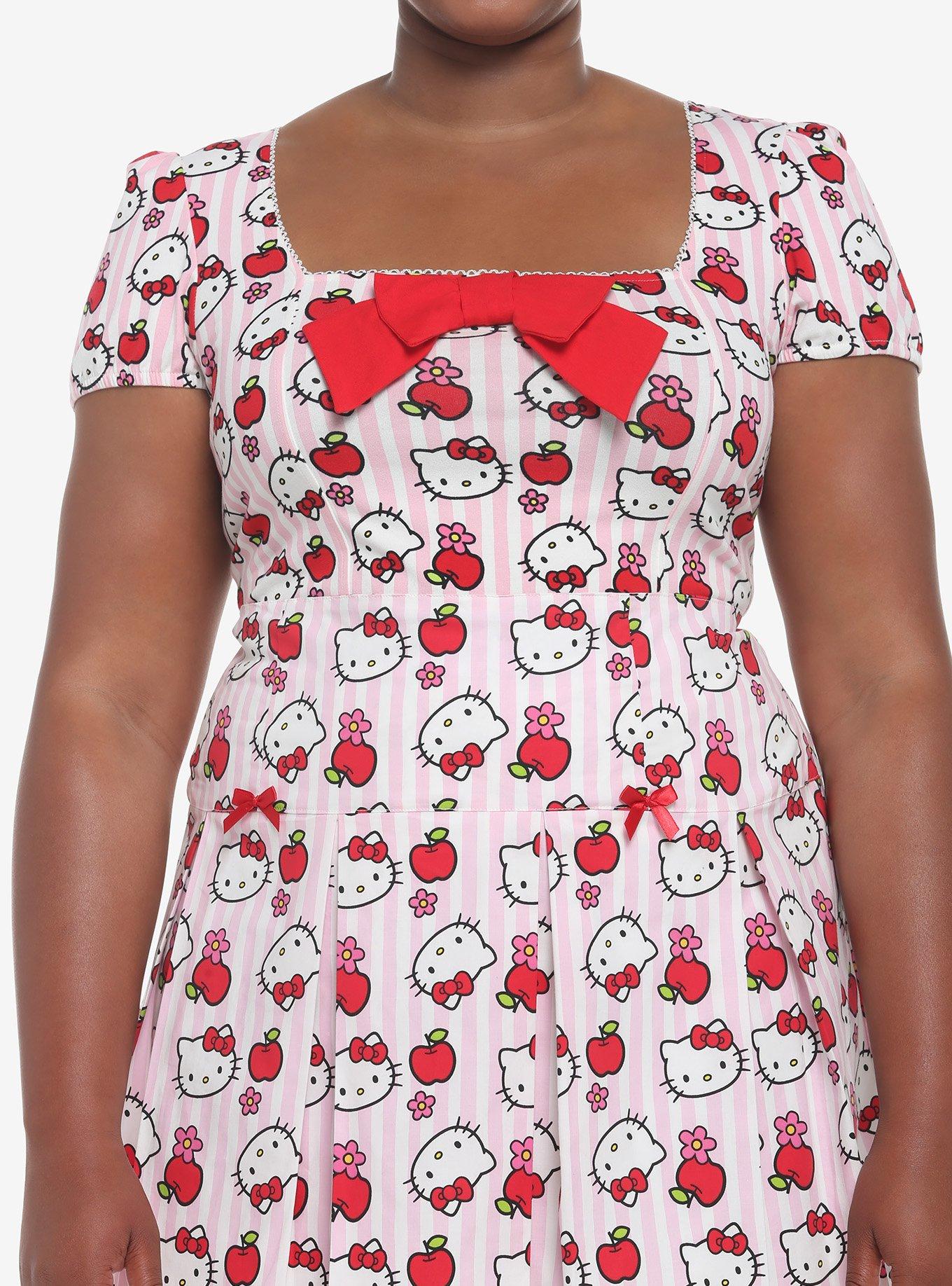 Hello Kitty Apple Stripe Girls Skimmer Top Plus Size, MULTI, hi-res