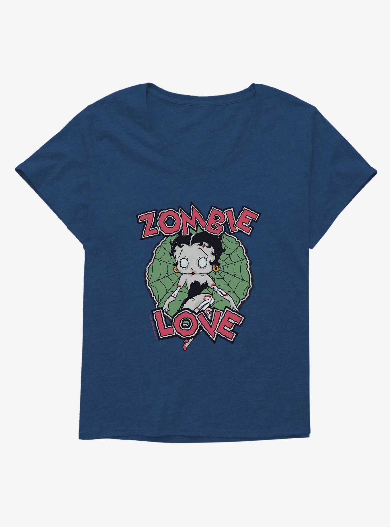 Betty Boop Zombie Love Girls T-Shirt Plus Size, ATHLETIC NAVY, hi-res