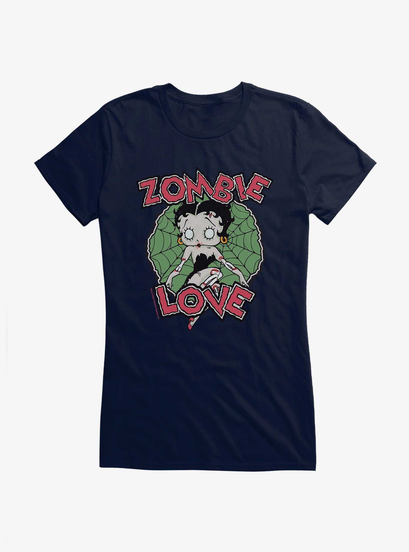 Betty Boop Zombie Love Girls T-Shirt, NAVY, hi-res