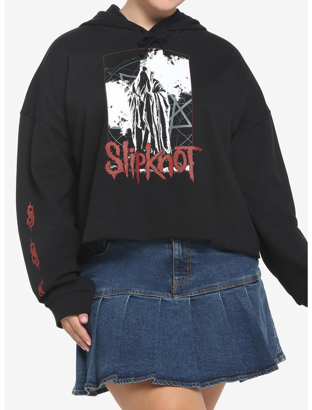 Slipknot Hooded Figure Girls Crop Hoodie Plus Size, BLACK, hi-res