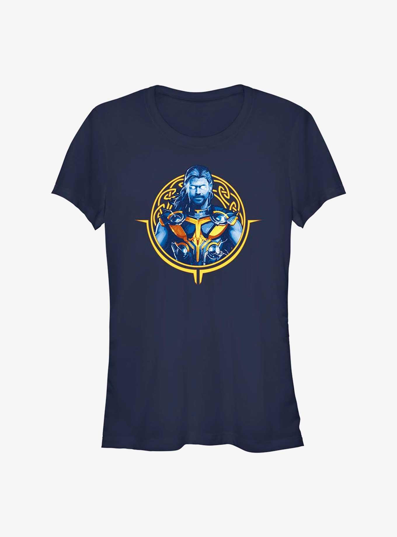 Marvel Thor: Love and Thunder Thor Circle Badge Girls T-Shirt, NAVY, hi-res